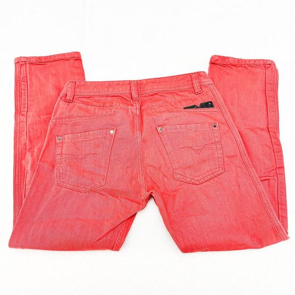 Diesel Darron Regular Slim Tapered Leg Denim Jeans Red Size 30 x 32 L - Picture 5 of 10